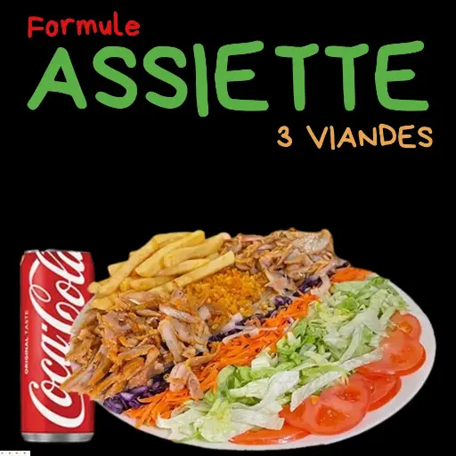 Menu assiette 3 viandes 